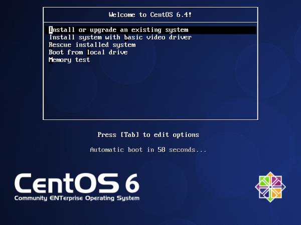 Boot CentOS 6.4 Installation Media
