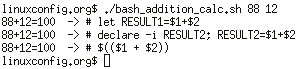 Bash Addition Calculator