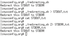STDOUT from bash script to STDERR