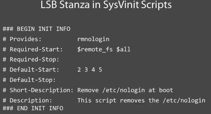 LBS Stanza in SysVinit Scripts